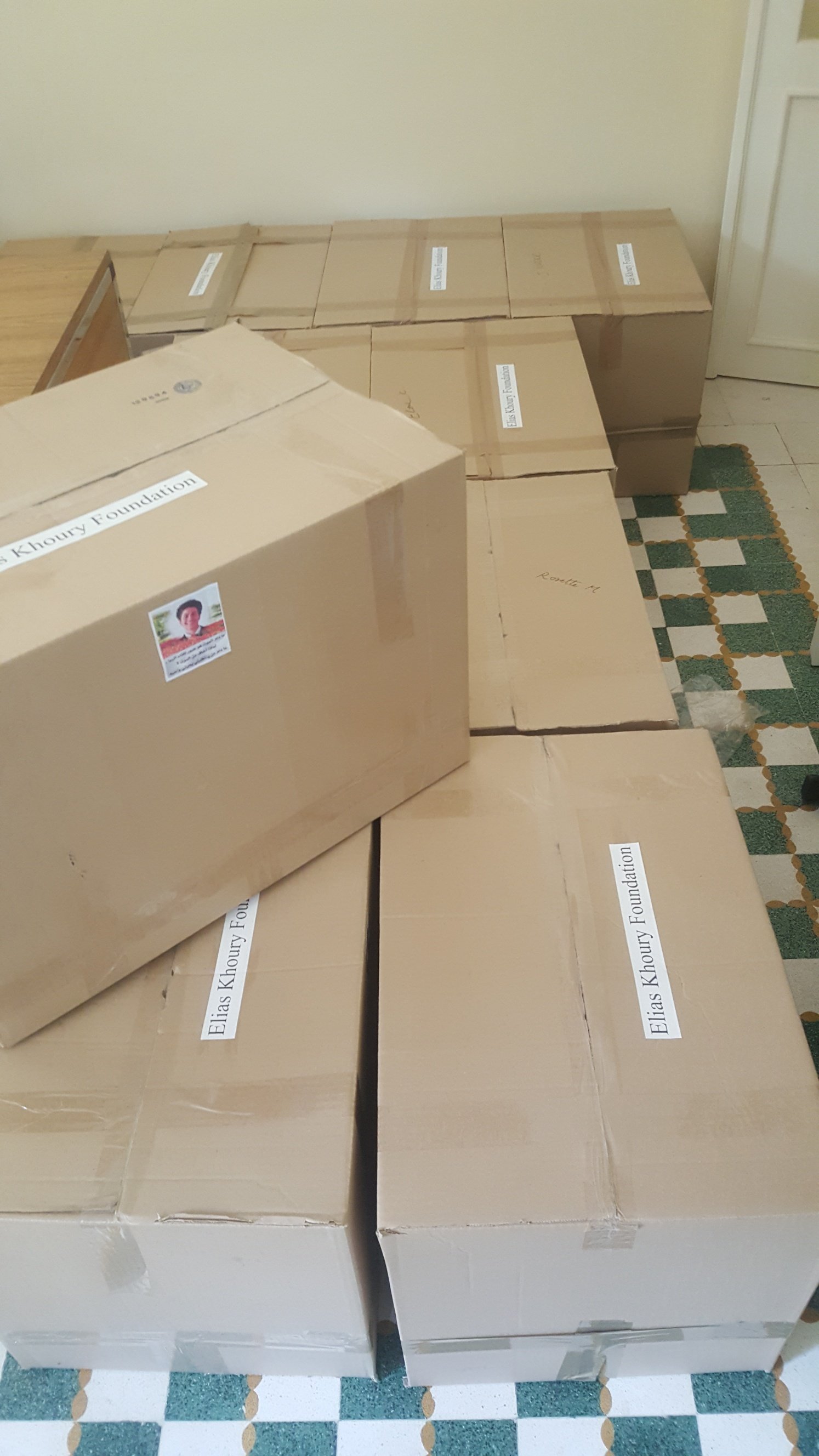 Cartons of supplies for families in need